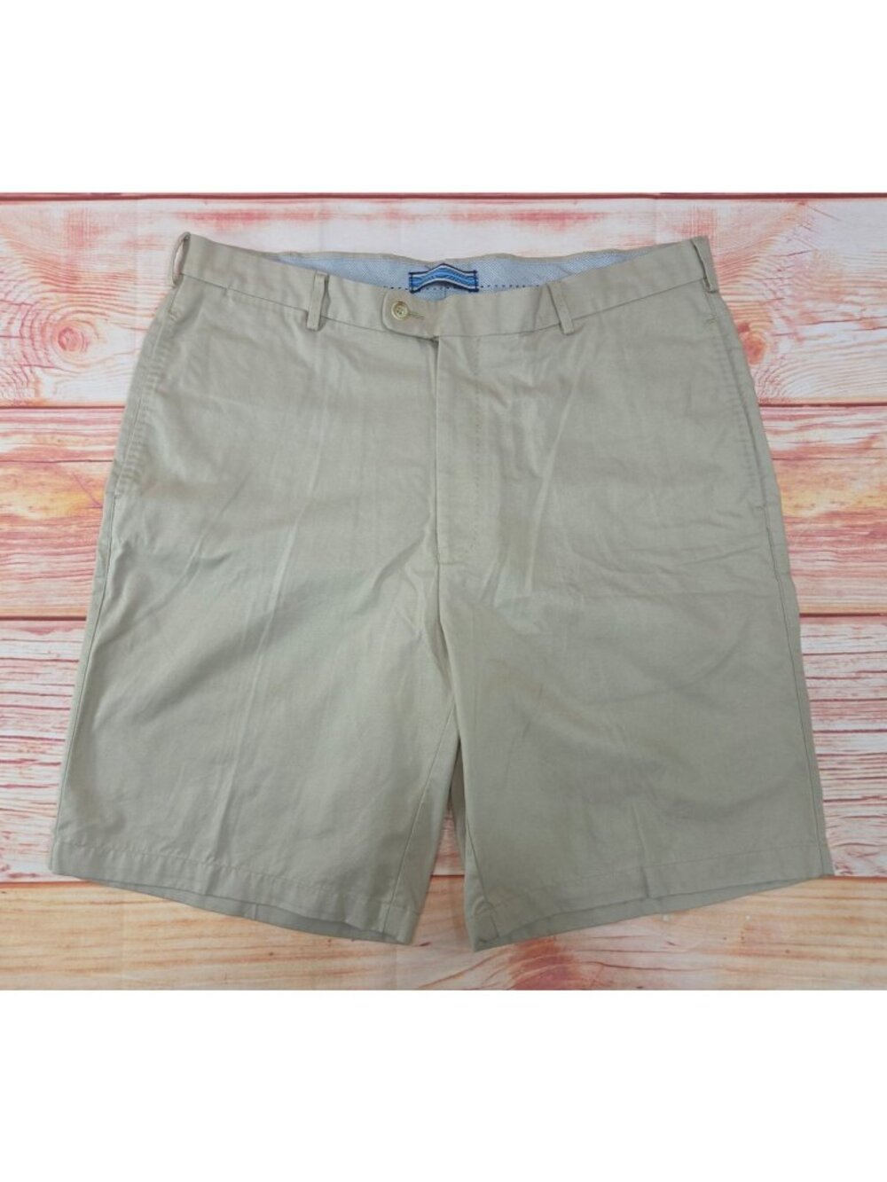 Peter Millar Mens Beige Pima Cotton Chino Shorts Size 36
